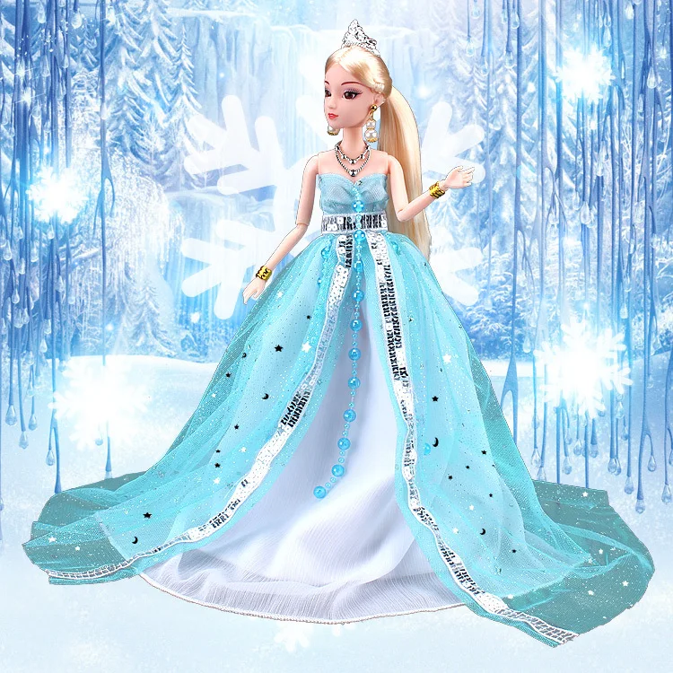 Сине розовое шифоновое платье вечернее одежда наряд для 1/6 BJD Xinyi Kurhn Барби FR Эльза