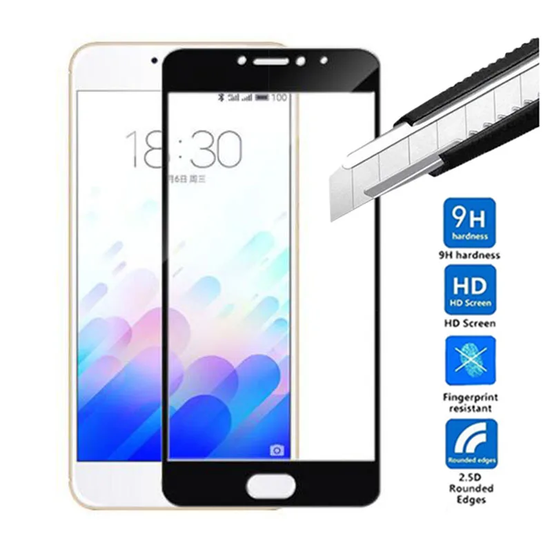 9 H 2.5D полное покрытие закаленное Стекло пленка для Meizu Note 3 Экран протектор