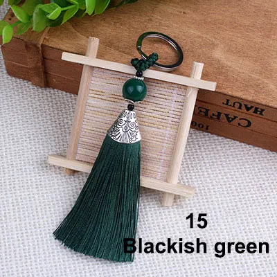 15 Blackish green Брелок с кисточками декоративный шелк DIY кисточка шелковая кисточка швейная ткань аксессуары бахрома отделка для DIY кулон кисточкой сумка Декор - Цвет: 15 Blackish green