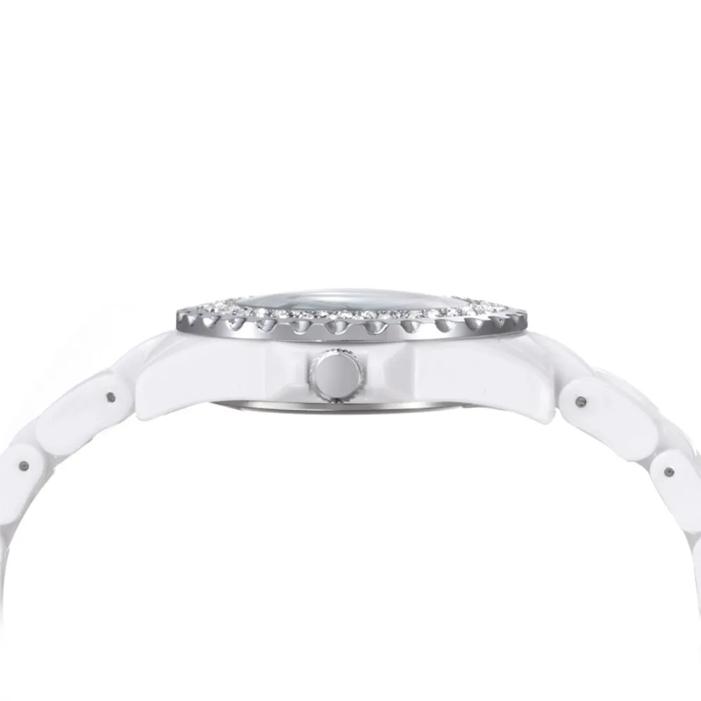 SKONE часы женщины кристалл relogio feminino платье кварц мода марка керамические