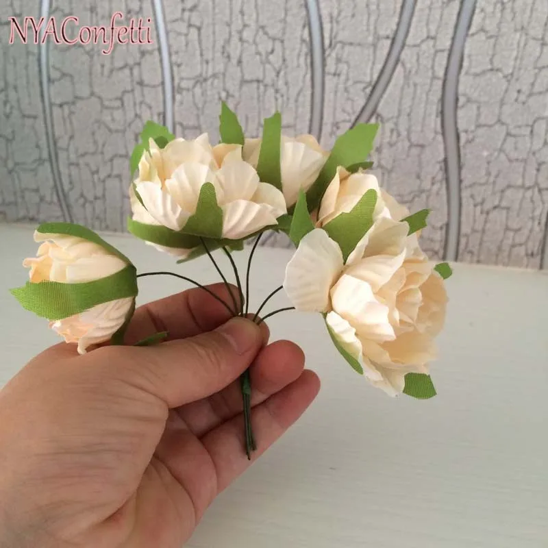 6PCS Multicolor Real Touch Peony Artificial Silk Roses Fake Peonies DIY Craft For Wedding Bridal Bouquet Garland Home Decoration | Дом и сад