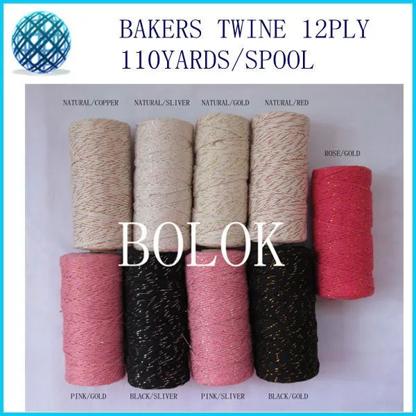 

16pcs/lot 32 kinds color choose Cotton Baker twine (110yards/spool) 3 strands twisted rope for gift packing