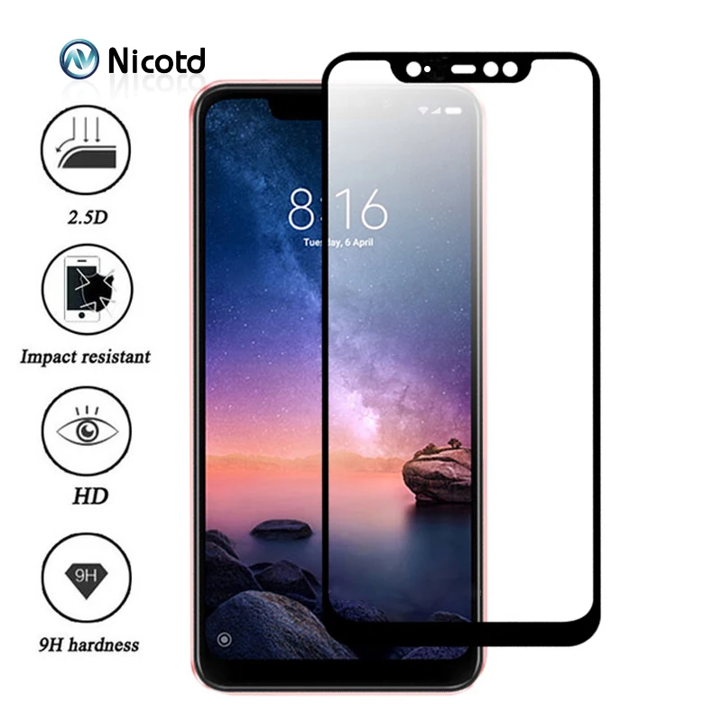 2 шт./лот, закаленное стекло премиум-класса с полным покрытием для Xiaomi Redmi Note 6 pro, Защита экрана для Xiomi Redmi 6A 6 Note 5A 5 Pro 4X