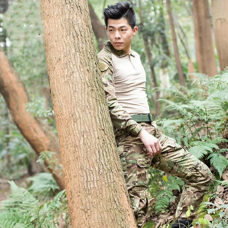 CP Suit ACU/CP/черный камуфляж лягушка Одежда для CS тактическая боевая униформа Спорт на открытом воздухе Военная охота костюм рубашка брюки - Цвет: CP Suit