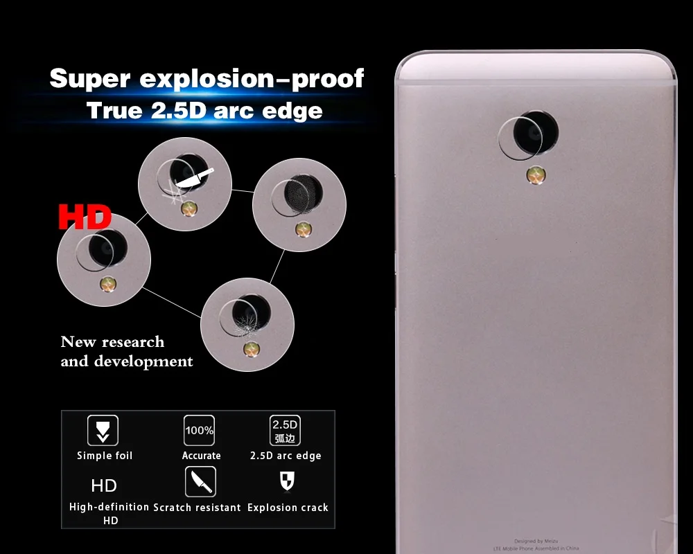 Стеклянная пленка для задней камеры Meizu Meilan Max M3 сотового телефона Противоударная