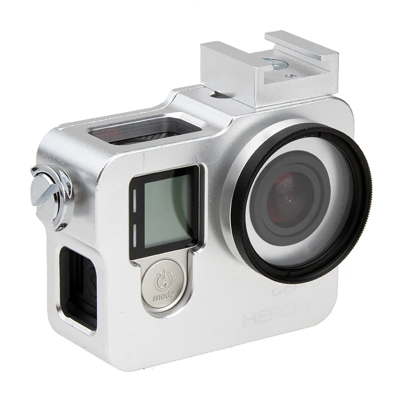Чехол с алюминиевым корпусом защитная рамка для GoPro Hero 4/3 + камера и УФ-фильтр Go Pro