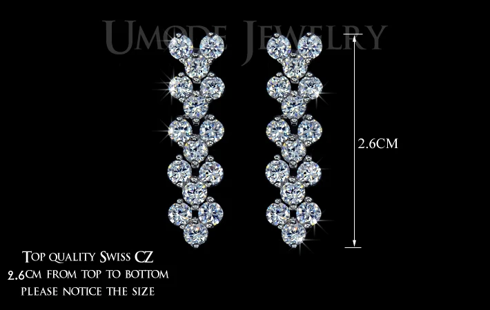 UMODE классический дизайн ювелирные наборы включая CZ серьги подвески и колье набор