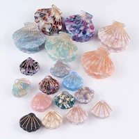 unique 18 colors acetate resin floral print grips ponytail hairpins 1pc new fashion women shell hair claws