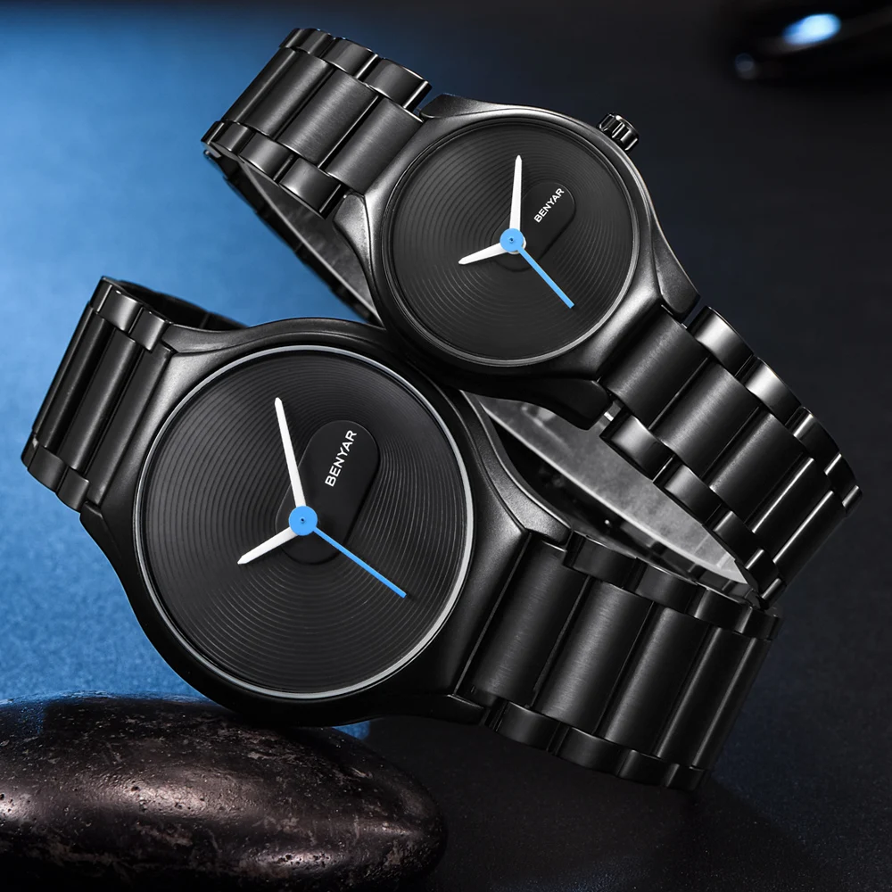 

BENYAR Brand Fashion Women Watches Stainless Steel Waterproof Ladies Quartz Watch Female Dress Lovers' Wristwatches Gift Clock