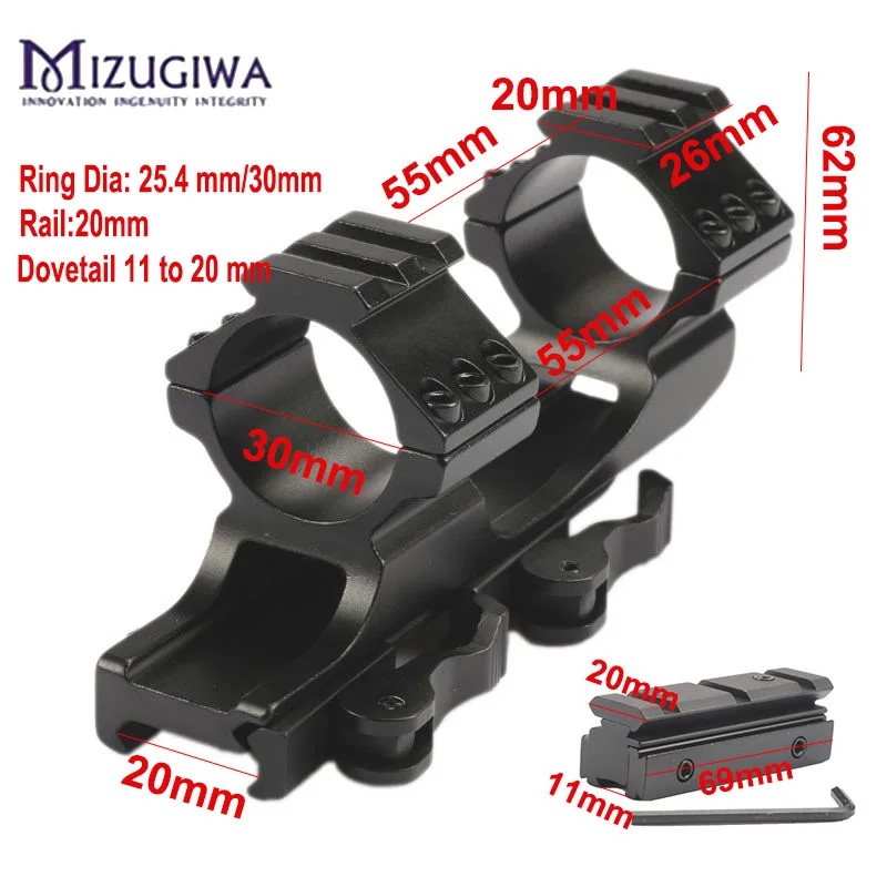 Крепление для QR Scope 30 мм 1 дюйм 25 4 кольца W/Stop Pin Zero Recoil Base 11 до 20 адаптер Picatinny Rail Weaver