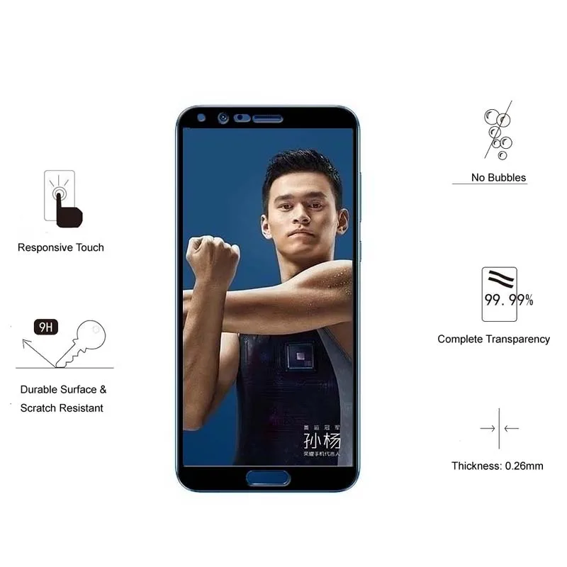 Закаленное стекло для Honor View 10 V10 полное покрытие защита экрана защитное