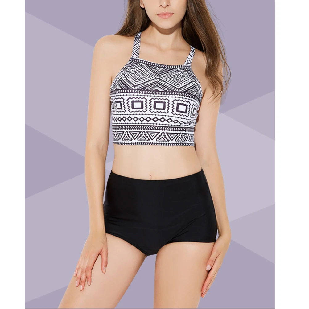 Flexible Sporty Pattern Bikinis Two-piece Swimwear for Women Female Pool Beach | Женская одежда