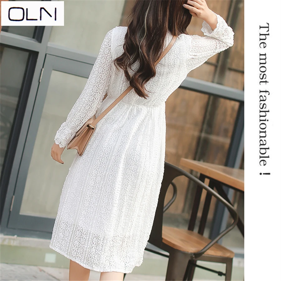 Платье Vestidos корейское летнее Новое поступление кружевное Сетчатое женское