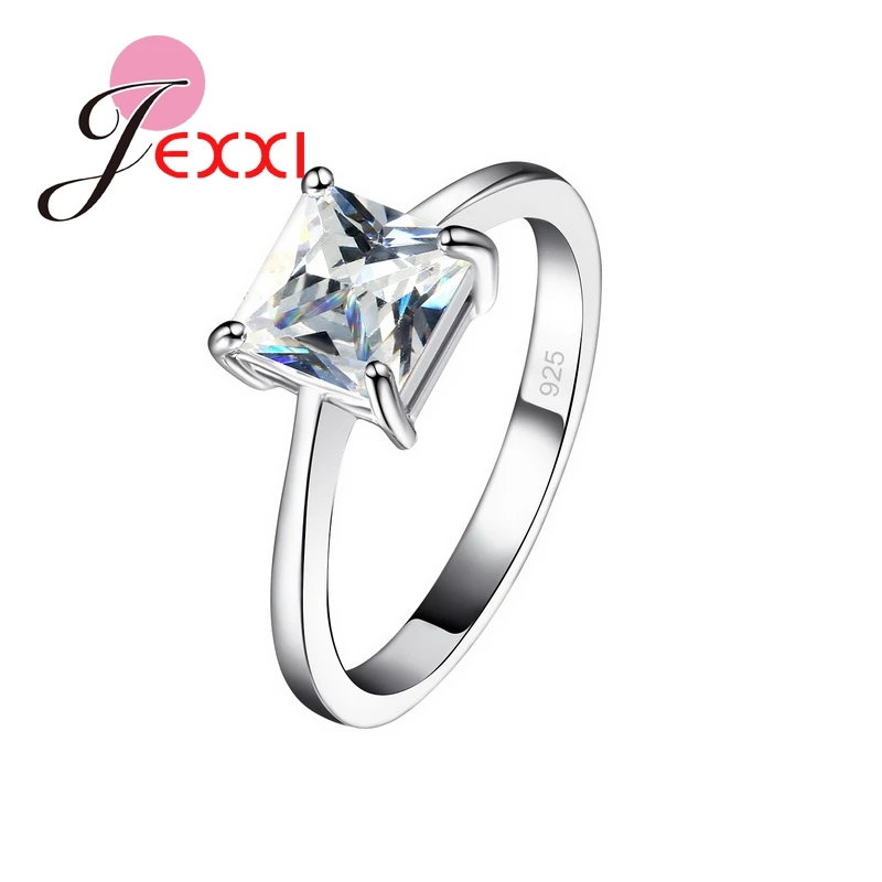 

Simple Design 925 Sterling Silver Ring With Cubic Zirconia Romantic Wedding Anniversary Ring Jewelry Factory Price