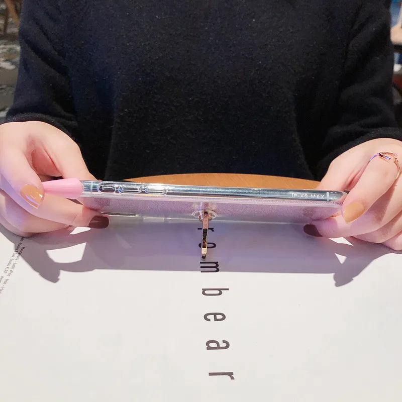 Gliiter Finger Ring Cases For Oppo K1 R15X A7 R15 R11 R11S R9S R7 R7S R17 PLUS R9 F3 F1 Pro Protective Bling Covers |