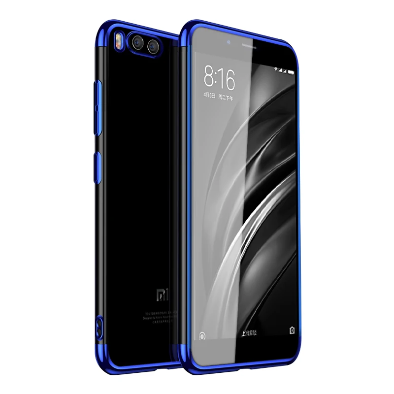 Plating soft case for Xiaomi mi 6 luxury fashion TPU silicon coque back cover xiaomi mi6 Red/Black/Blue phone cases |