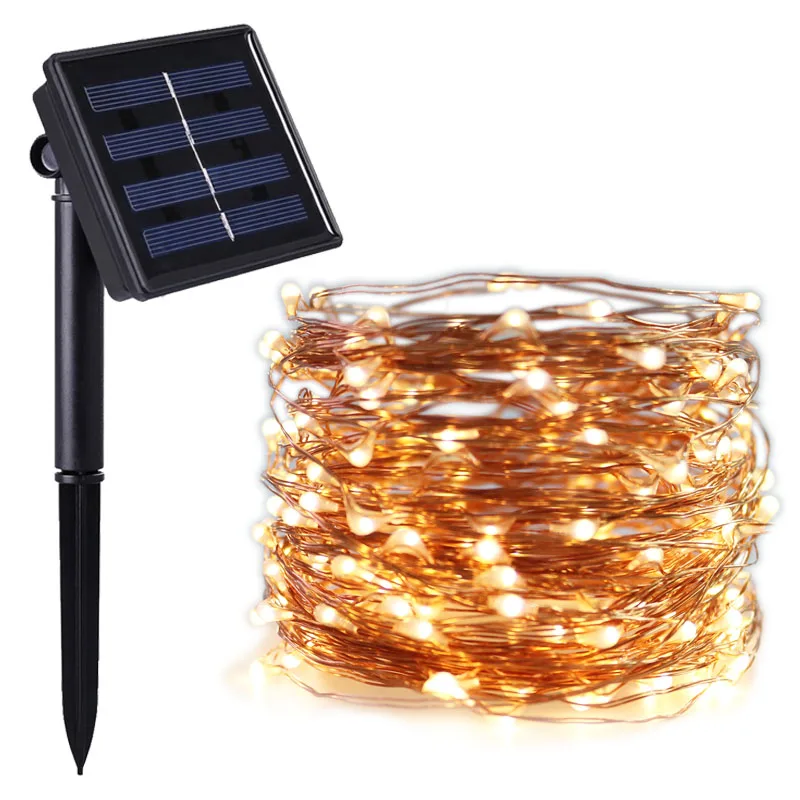 

8 mode 100/200leds Led Solar Light Fairy Strip lamp 10m 20m Outdoor Waterproof Holiday Wedding,Christmas, New Year Decor String