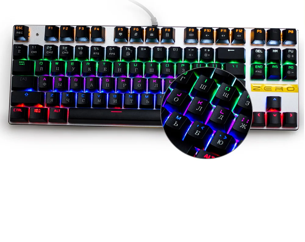 USB Проводная настоящая игровая механическая клавиатура светодиодный с подсветкой Эргономичный дизайн Pro Gamer клавиатура английская русская испанская Раскладка