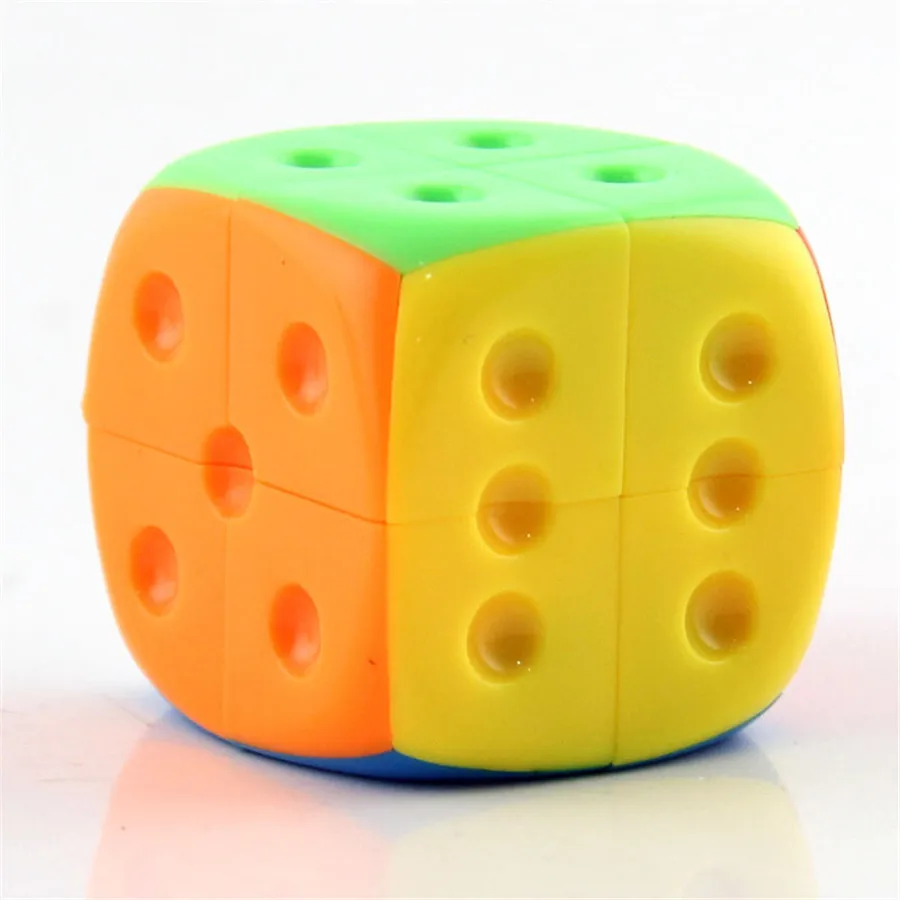 Улыбающееся лицо игральные кости 2x2x2 скоростной магический куб без наклеек Твист Головоломка Игрушка Головоломка 3D IQ игра ABS многоцветный 2x2 Magico Cubo