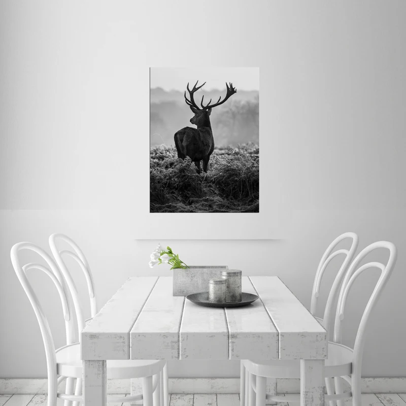Framed 1 Panels Artwork High Quality Modern Wall Art On Canvas Animal Oil Painting Deer Hang Pictures Room Decor | Дом и сад