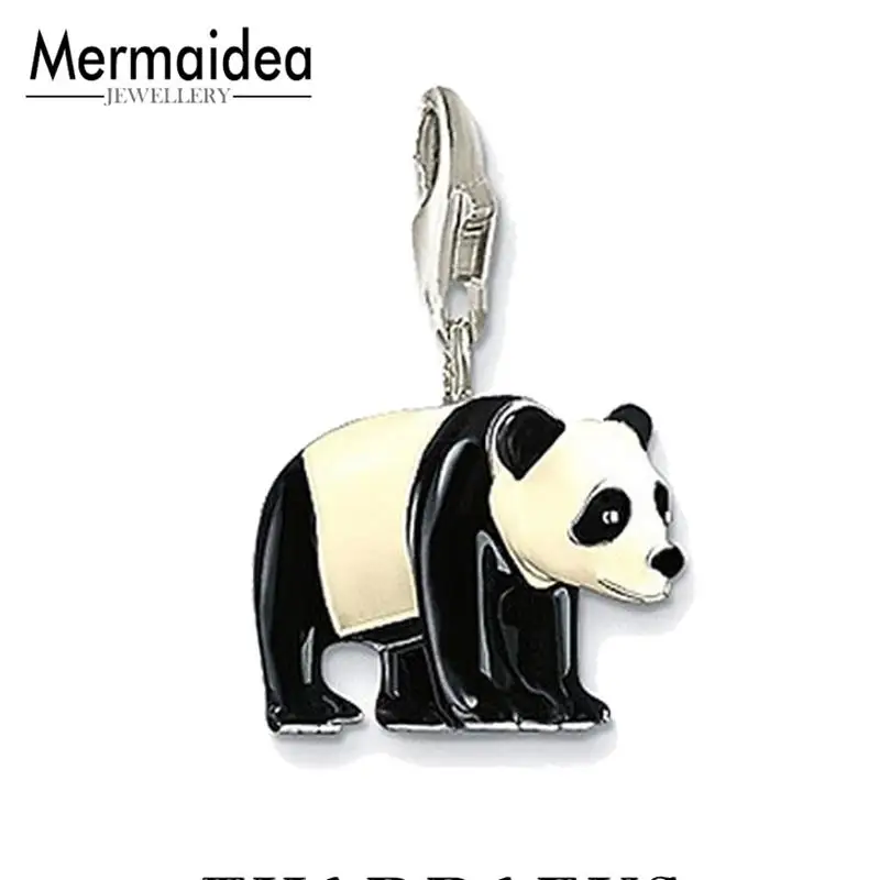 Кошка Charm Кулон Ювелирное Украшение 925 пробы серебристый, черный клуб ожерелье браслет Шарм для Для женщин - Окраска металла: 1