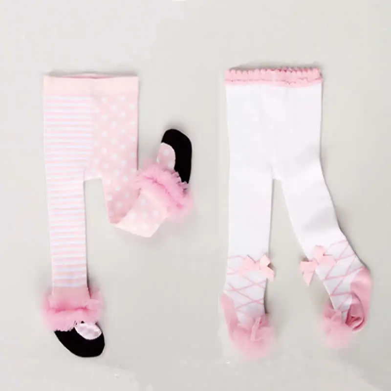 baby cotton stocking toddler tights South Korea wholesale pantyhose gauze sweet modelling princess lace lovely girl tight |