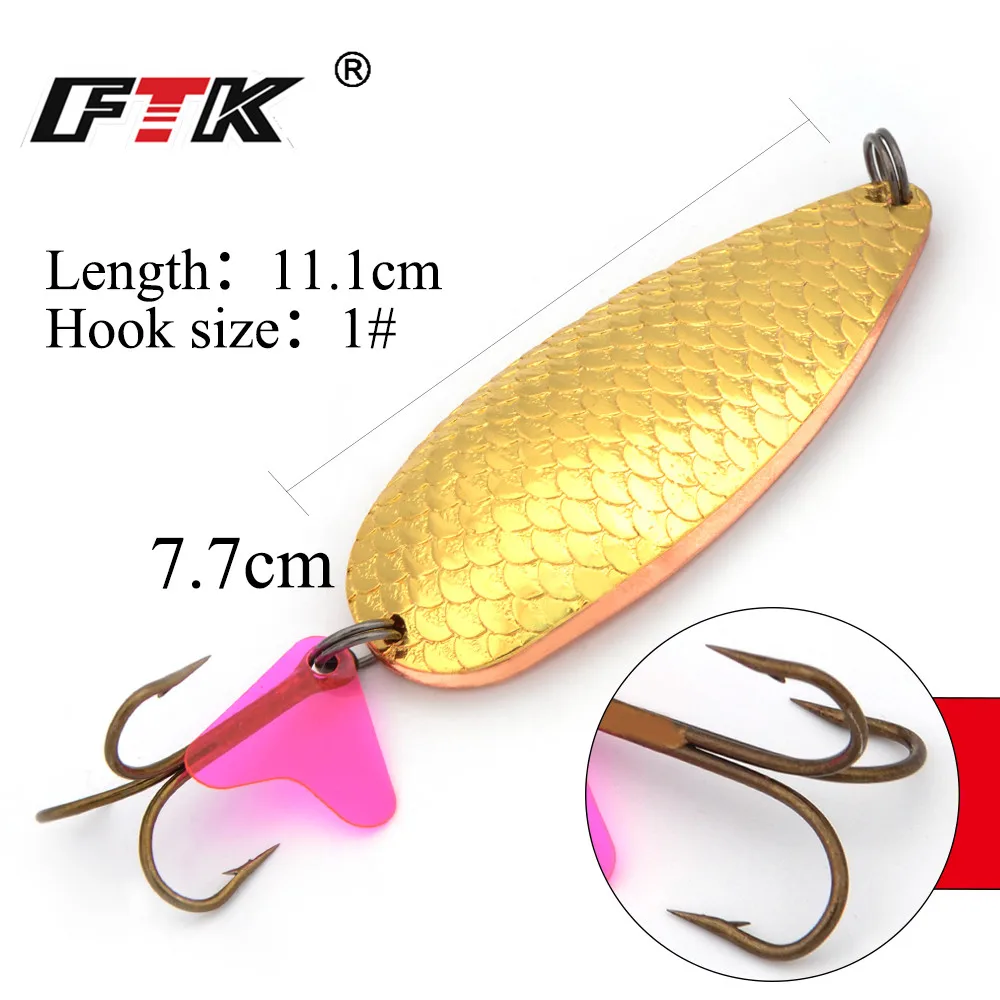 FTK 1PC 30g 3 Colors Spoon Fishing Lure With 1# Hook Hard Metal Jigging Baits | Спорт и развлечения
