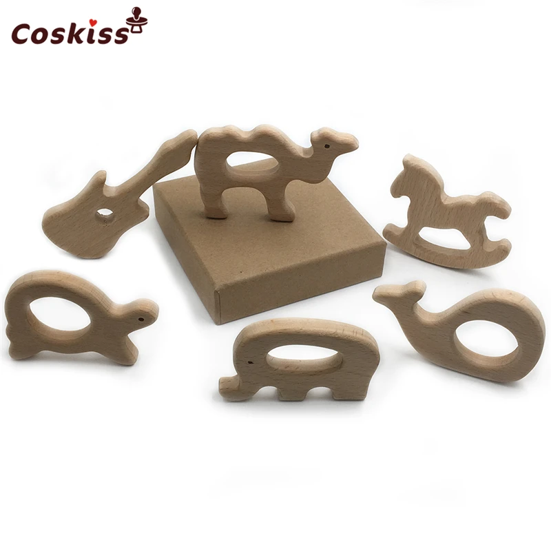 Органический Детский Прорезыватель для зубов деревянный естественное