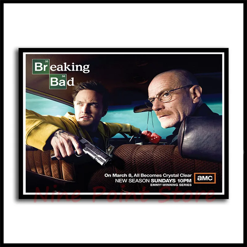 Бумажный плакат с покрытием из фильма «Breaking Bad movie», бар, кафе, домашний декор, настенная живопись, Безрамная наклейка - Цвет: Темно-серый