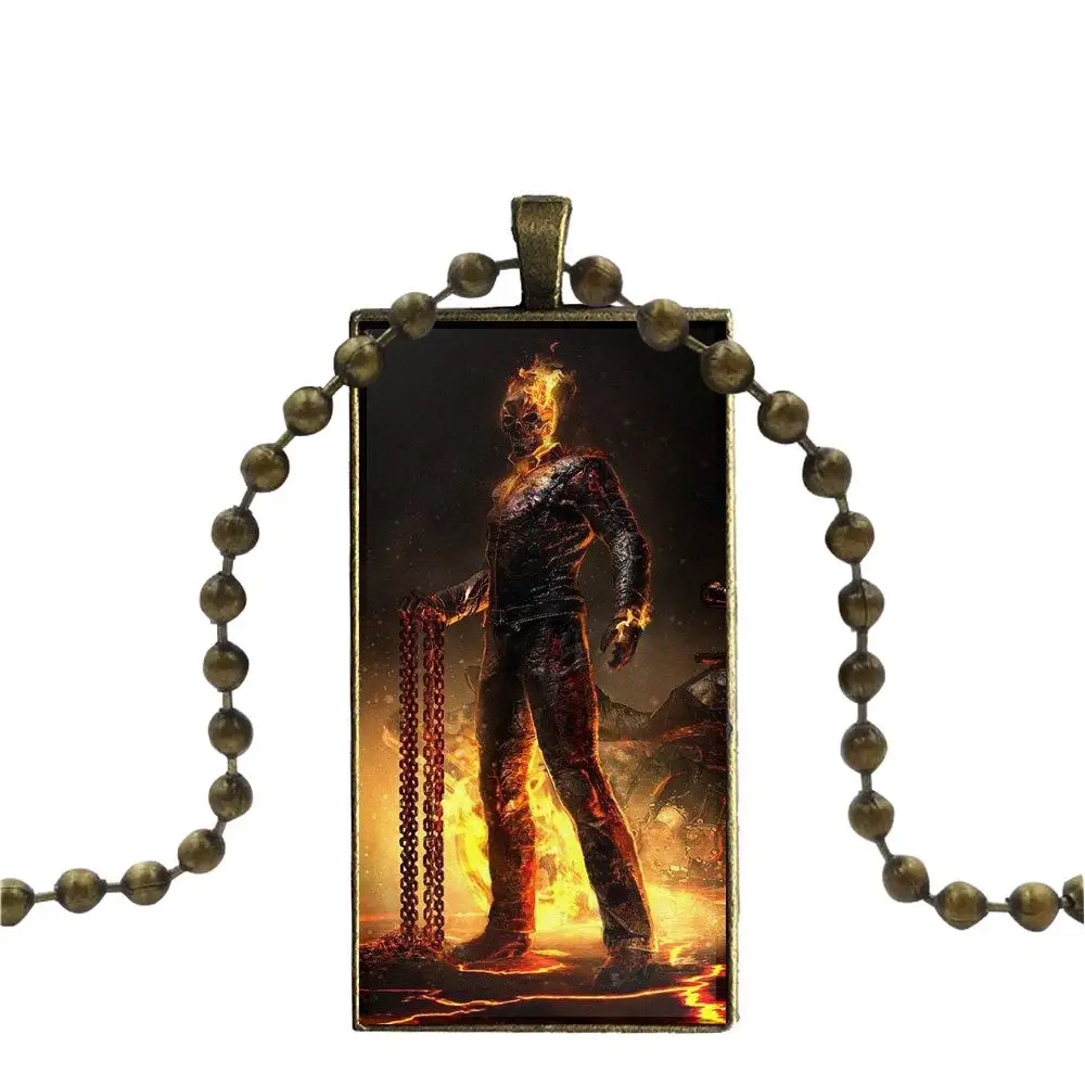 Ghost Rider для женщин детский стеклянный кулон Подвеска с изображением галактики