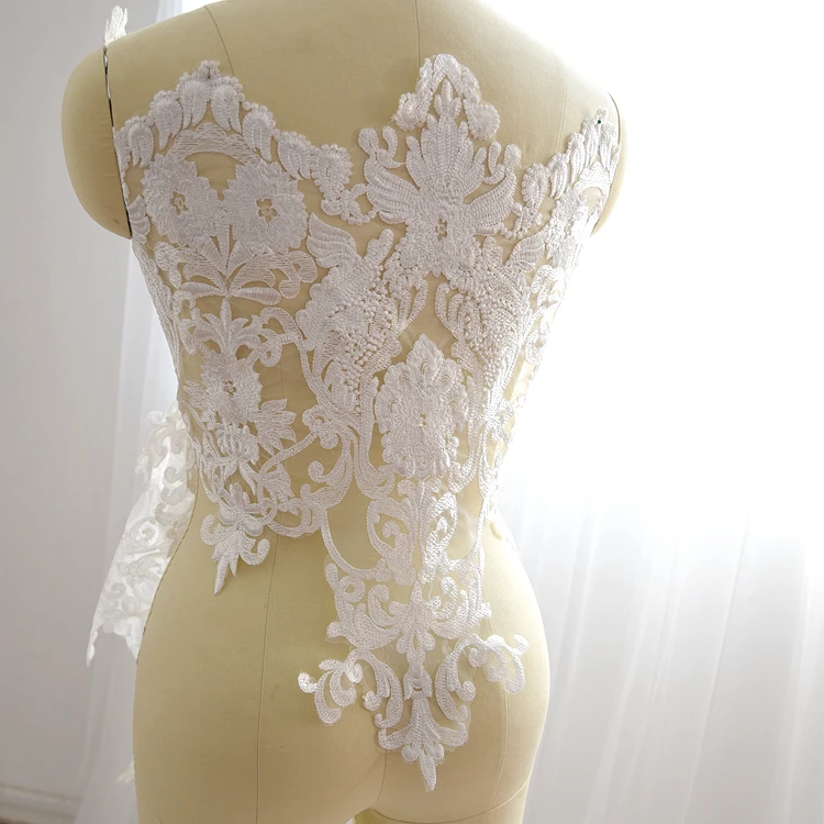

6 Yards Vintage Style Light Ivory Cotton Venice Lace Trim Embroidery Flower Sewing Fabric For Wedding Dress, Costume Design