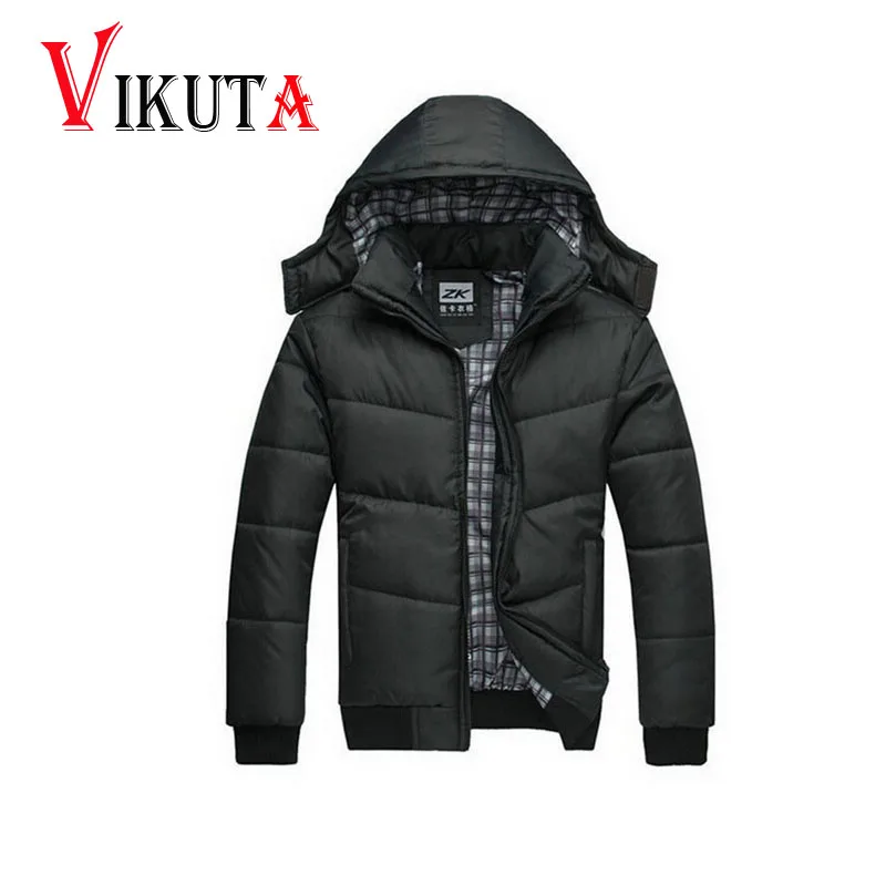 Winter Coat Men black puffer jacket warm male overcoat parka outwear cotton padded hooded coat men's jackets VC2630 | Мужская одежда