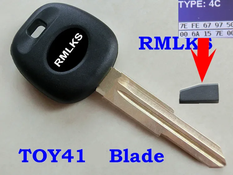 RMLKS сменный транспондерный ключ 4C Чип нережущее лезвие подходит для Toyota Camry Corolla