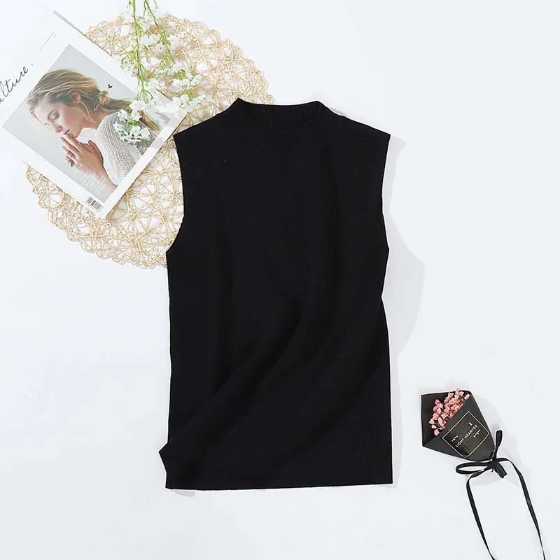 Baharcelin High Quality Women Girl Summer Sleeveless Pullover Knitted sweater Cute Sweet Ruffles Knitwear Outwear Top | Женская одежда
