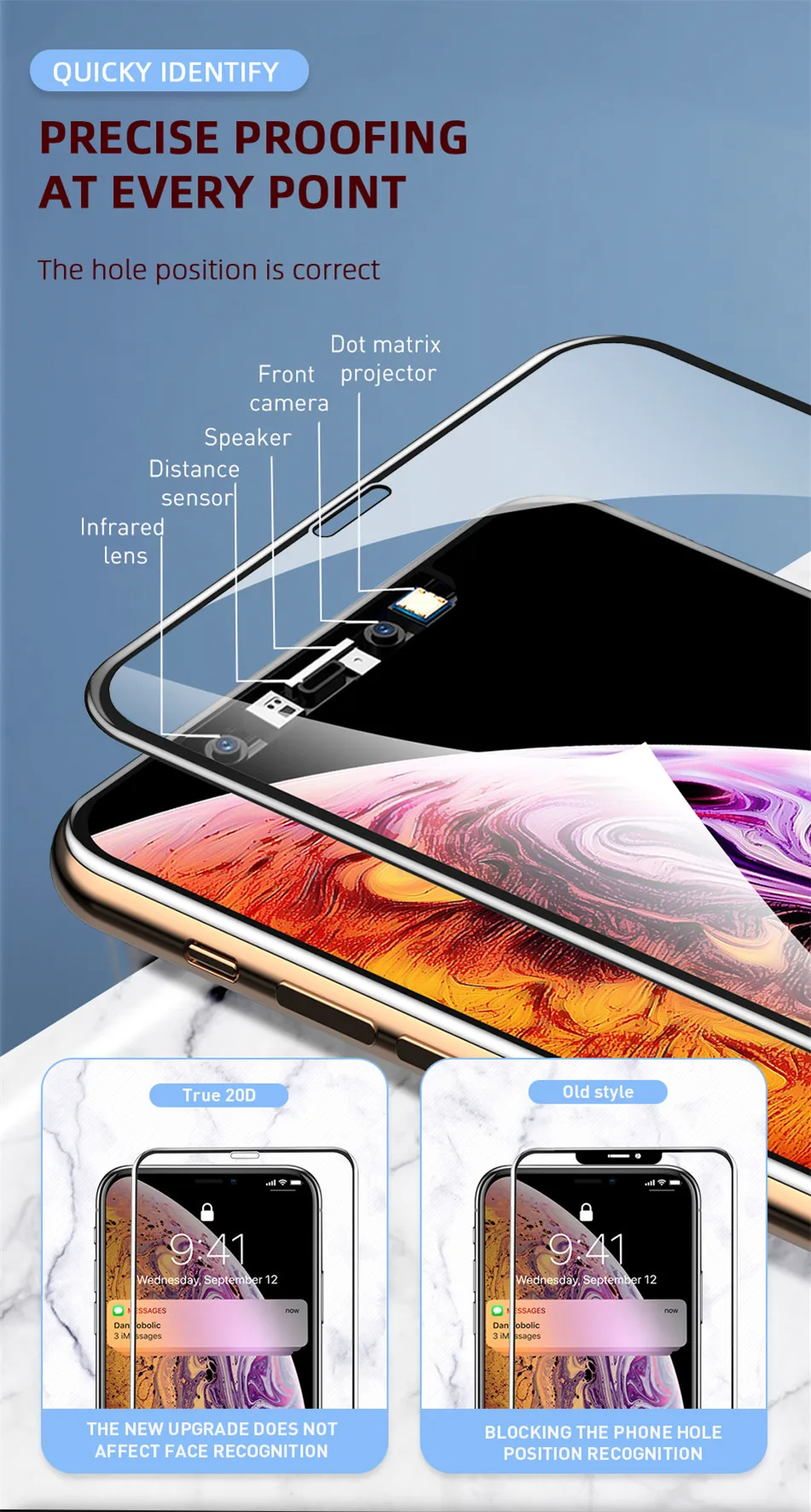 USLION 20D Защитная пленка для экрана из закаленного стекла для iPhone 11 Pro X XS Max XR 6 6S 8 7 Plus, полностью изогнутое защитное стекло