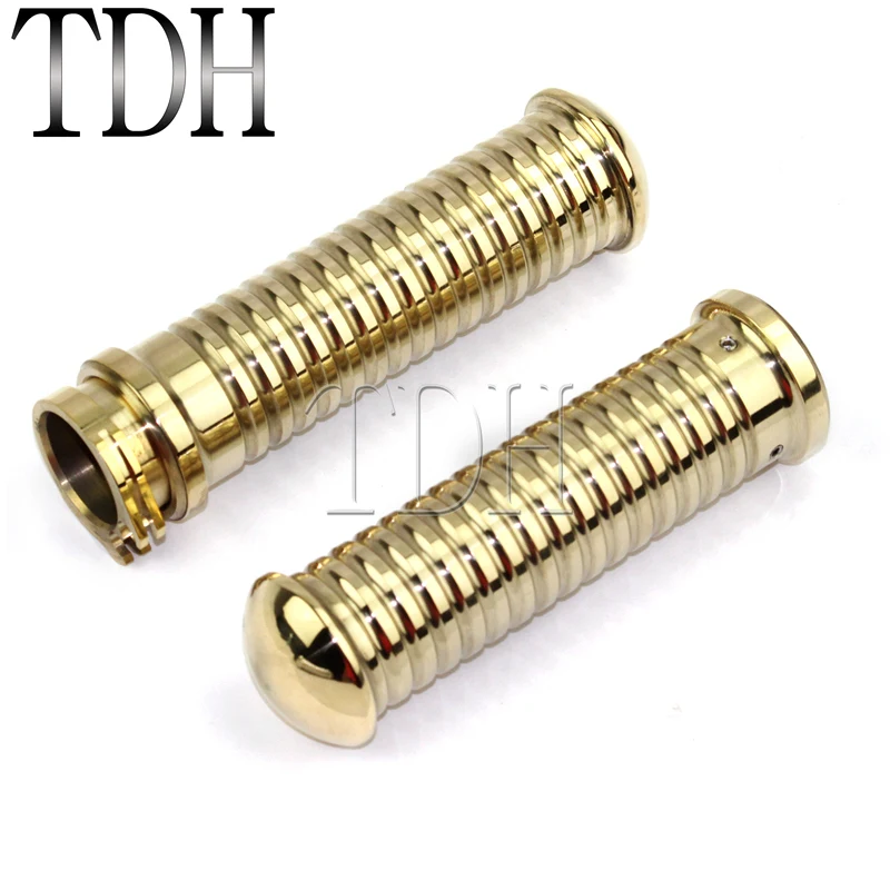 Motorcycle Aluminum 1&quot 25mm Brass Hand Grips Bar Motorbike Handle Grip for Harely Honda Yamaha Cafe Racer Choppers Cruiser | Автомобили