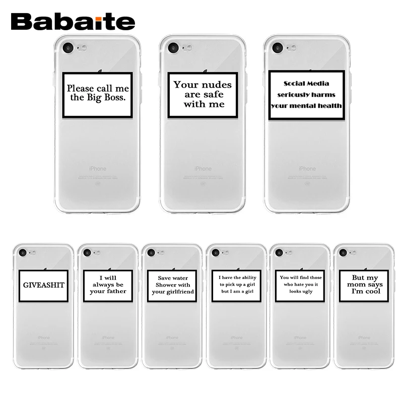 Мягкий чехол для телефона Babaite мягкий с цитатой Happy Trust iPhone 7Plus 7 6 6S 8 8Plus X XS