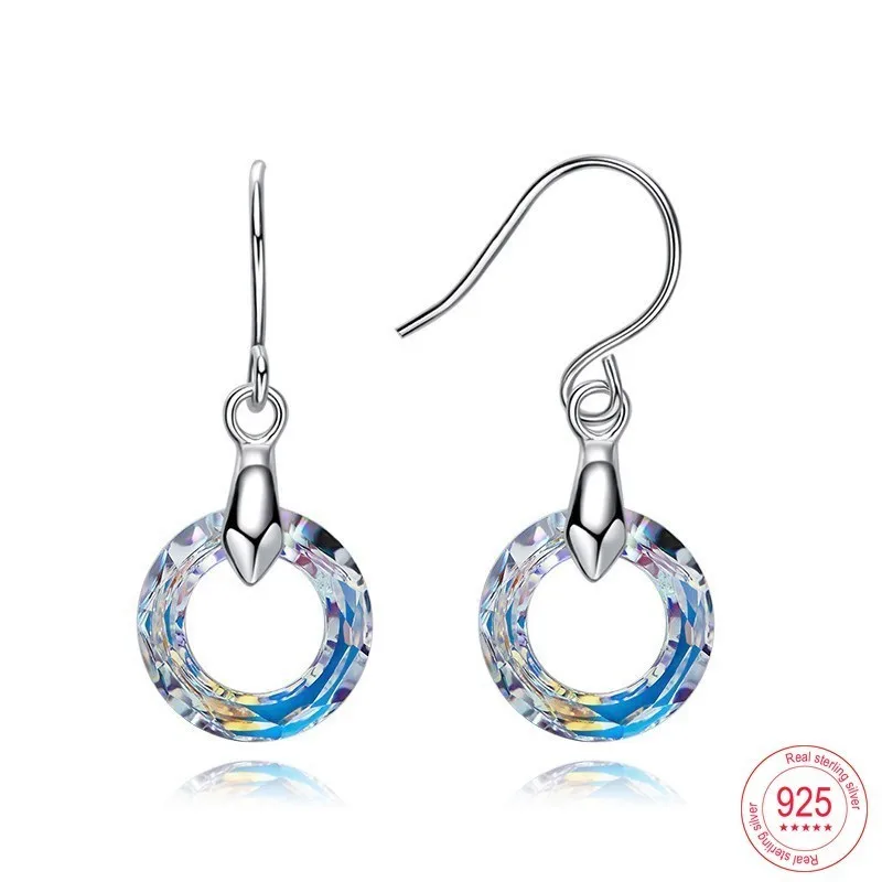 Malanda новые благородные серьги-капли из стерлингового серебра с кристаллами Swarovski, висячие серьги для женщин, роскошные элегантные ювелирные изделия - Окраска металла: Crystal AB