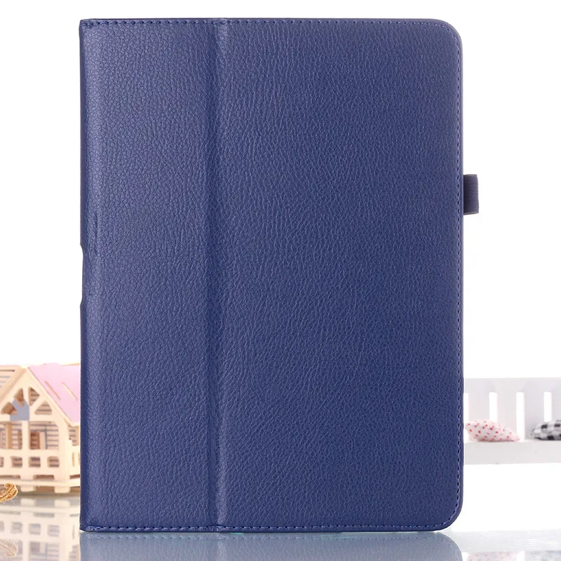 Пленка ручка для samsung Galaxy Tab 4 10,1 дюймов T530 T531 T535 SM-T530 T533 SM-T531 SM-T535 Tab4 планшетный чехол кронштейн кожаный чехол - Цвет: Тёмно-синий