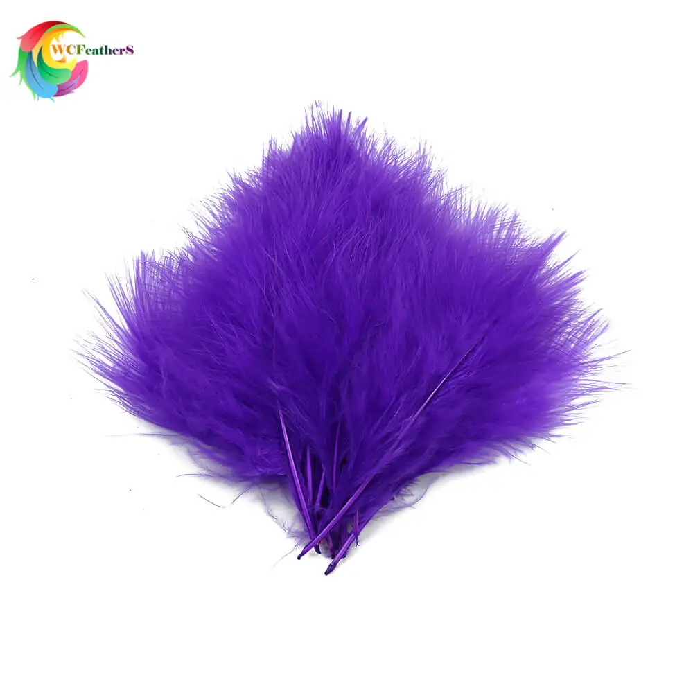 purple 100 шт пушистые белые Марабу турецкие перья окрашенные свадебные платья вечерние украшения DIY украшения головной убор Плюм 10-15 см/4-6 дюймов - Цвет: purple