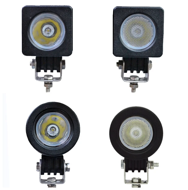 2pcs/lot 10w Led Work Light Square Round Driving Spot Flood Lamp 12V Car Auto SUV ATV 4X4WD Offroad Motorcycle Truck Headlight | Автомобили