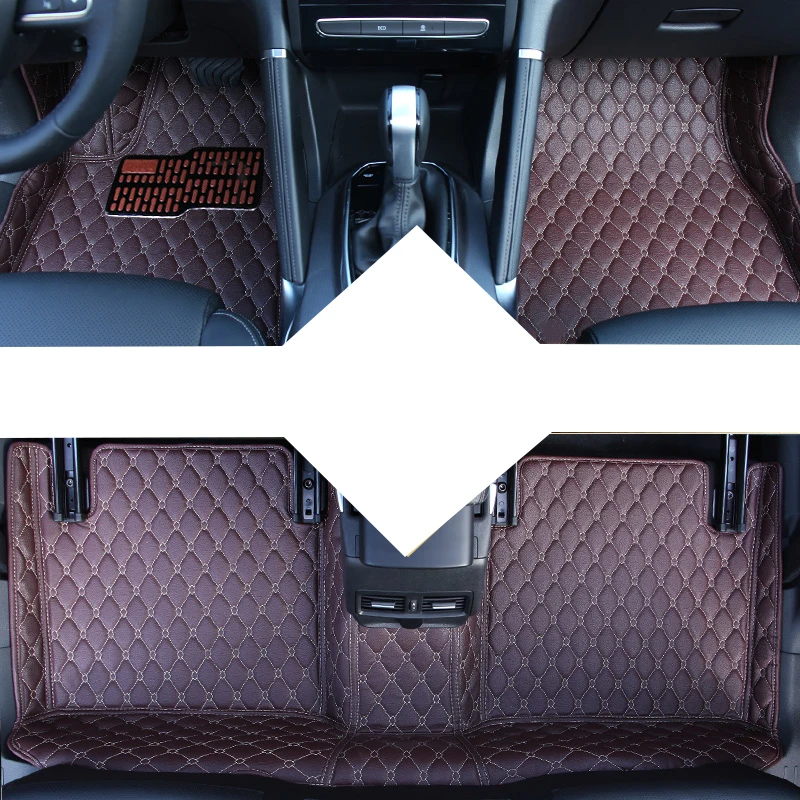 brown 4 Lsrtw2017 волокна кожаный автомобильный салон автомобиля коврик для renault koleos 2010 2011 2012 2013 qm6 qm5 - Название цвета: brown 4