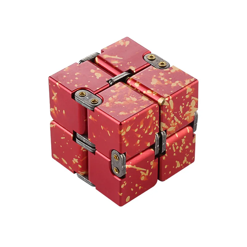Starry red Магический Бесконечность Cubeb из алюминиевого сплава креативные игрушки-антистресс вращающийся Спиннер декомпрессионные кубики для снятия стресса - Цвет: Starry red
