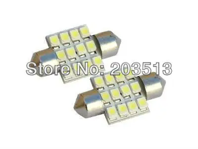 100 шт./лот автомобильная светодиодная лампа C5W Festoon 12SMD 12 Светодиодный фестон SMD