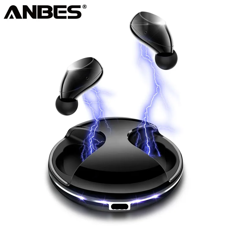 ANBES Mini Bluetooth наушники вкладыши TWS стерео Беспроводной спортивные Шум