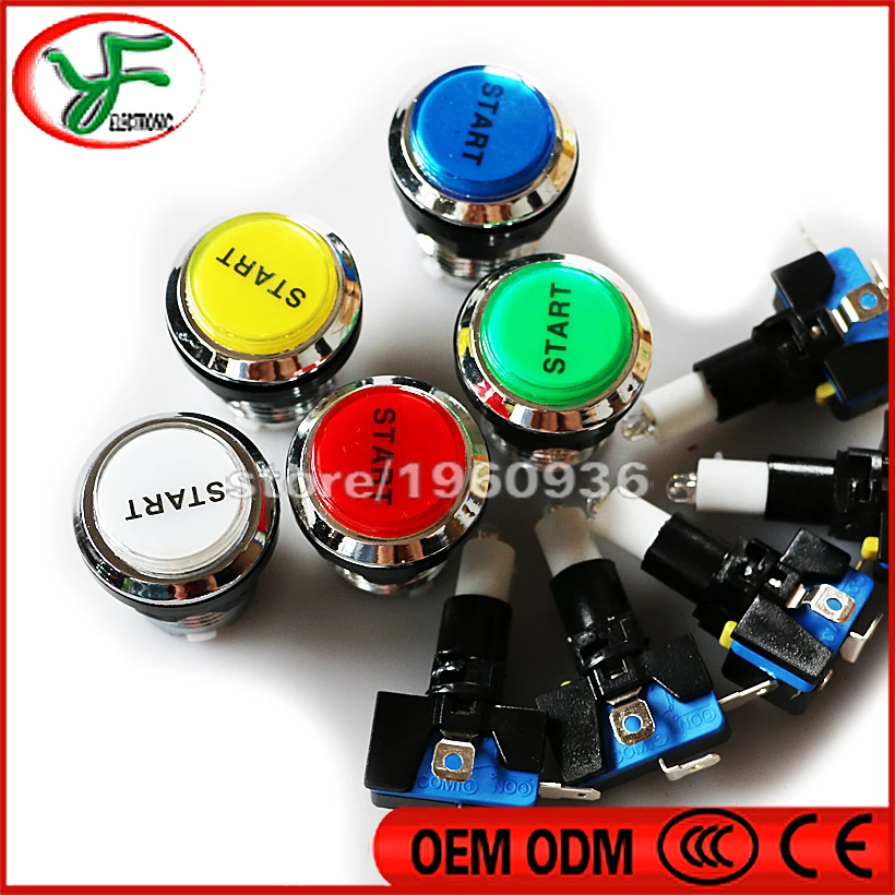 Хромированный посеребренный светодиодный кнопочный переключатель с