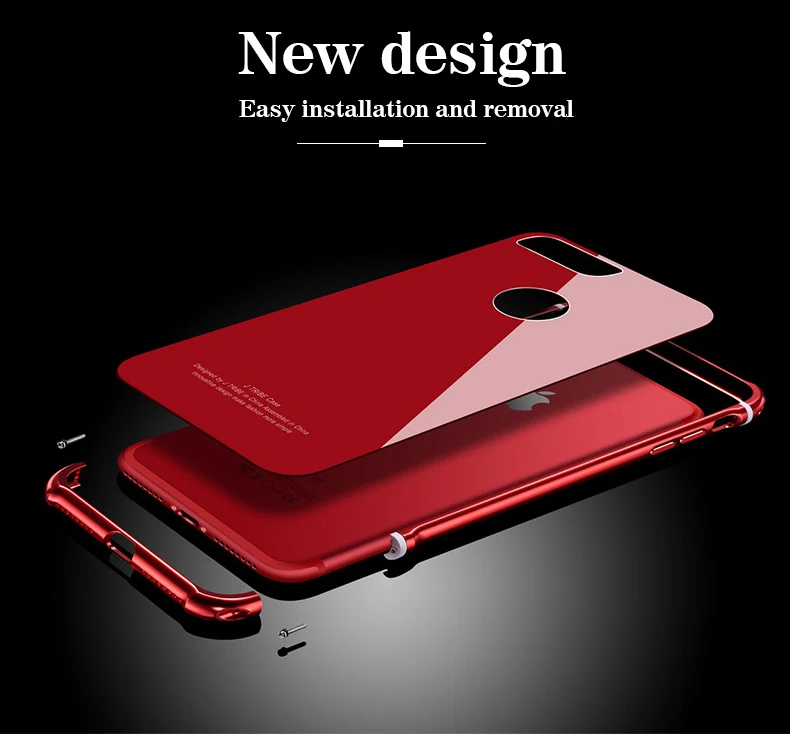 Leanonus чехол для iPhone 8 8 Plus чехол Роскошный Алюминиевый бампер+ Задняя Закаленное стекло-Броня Крышка корпуса для iPhone 8 Plus 7Plus