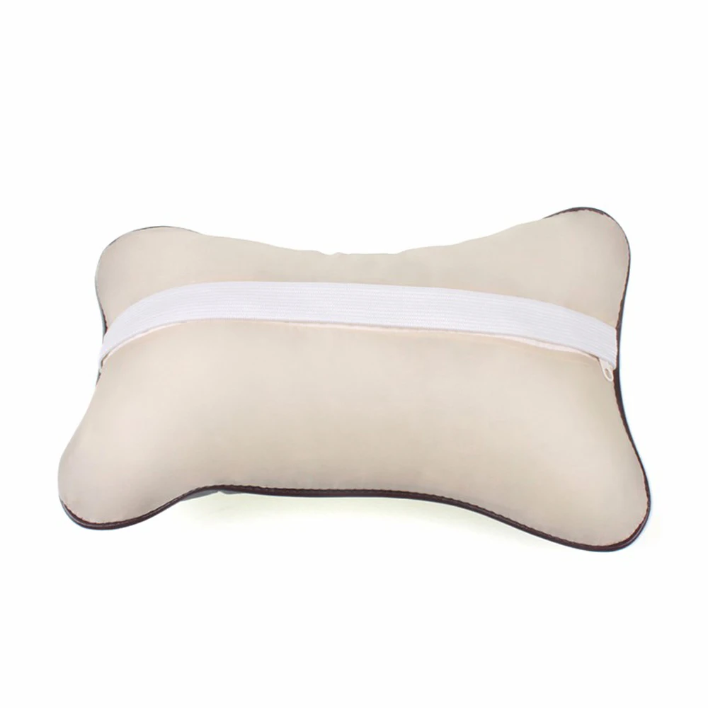 Beige 1 шт., новинка, высокое качество, кожа ПВХ+ подушка, подголовник, подушка для шеи, автомобильный чехол для сиденья, голова, авто кровать, отдых, автомобильные аксессуары для кемпинга - Название цвета: Beige