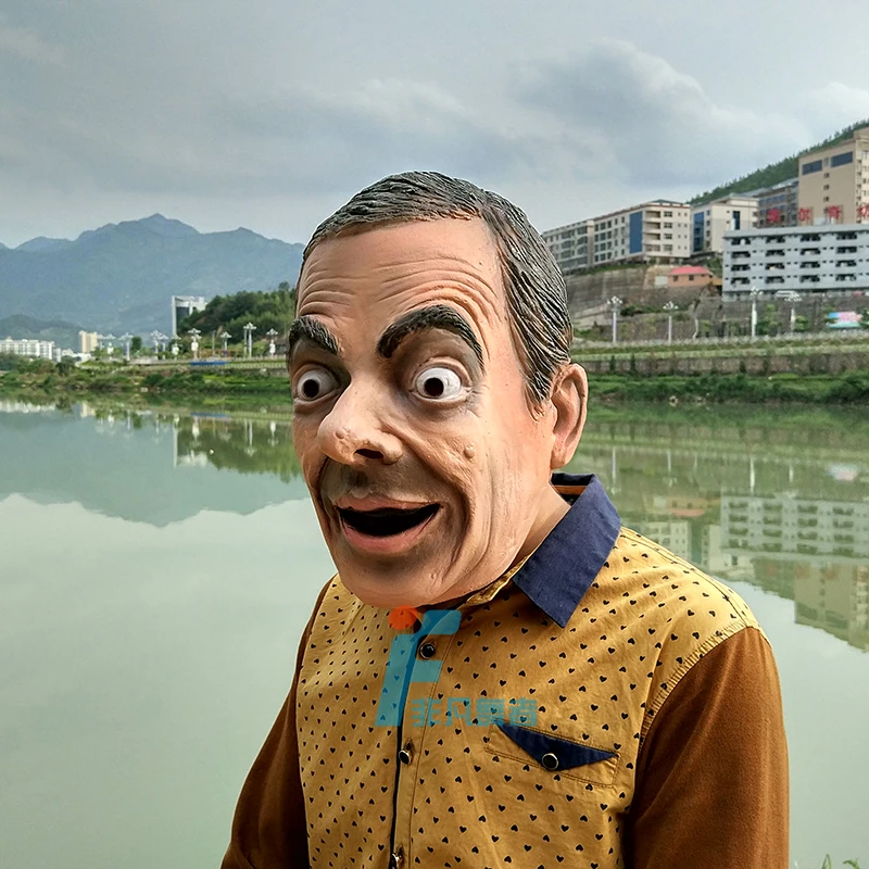 Новое качество Симпатичные Косплэй забавные Cos Mr Bean маскарадные латексные маски