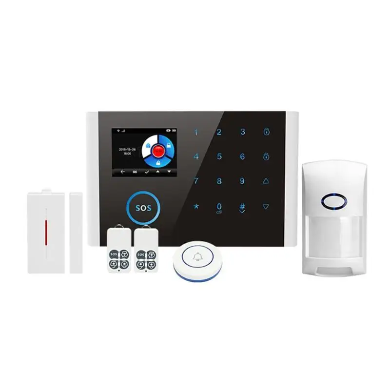 

CS108 APP Control WiFi+GSM+GPRS Home Safety Burglar Alarm System LCD Touch Keyboard WIFI GSM Alarm System Sensor Kit